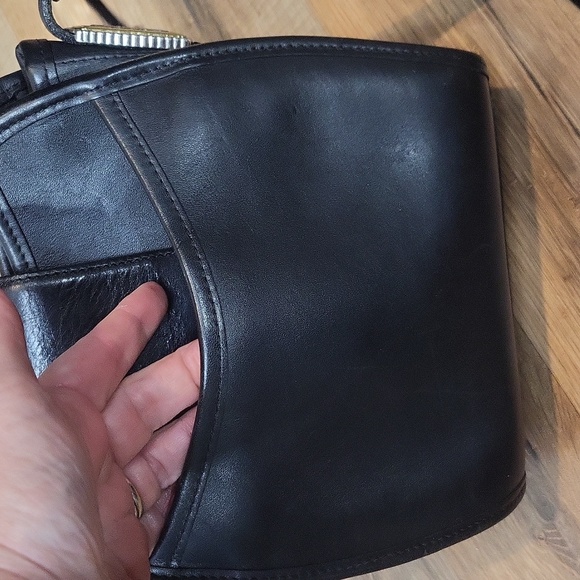 Vtg BRIGHTON Black Croc Embossed Leather Shoulder Tote Crossbody Bag - Picture 9 of 16